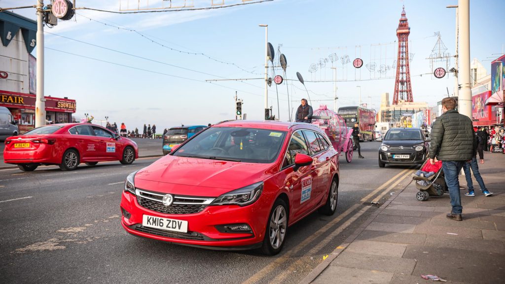 CCabs private hire taxi outside Blackpool Tower